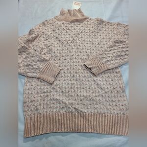 Women's Mock Turtleneck Sweater Knox Rose White Sand Size Medium